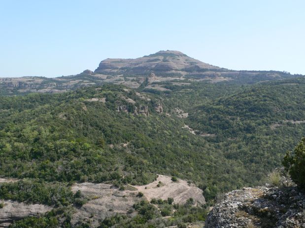 Vista dels Cortins y el Montcau desde la cima del Pujol de la Mata 