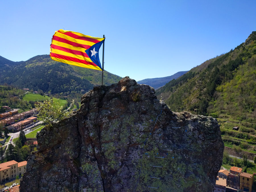 Vista atrás a la zona de destrepe de la bandera 