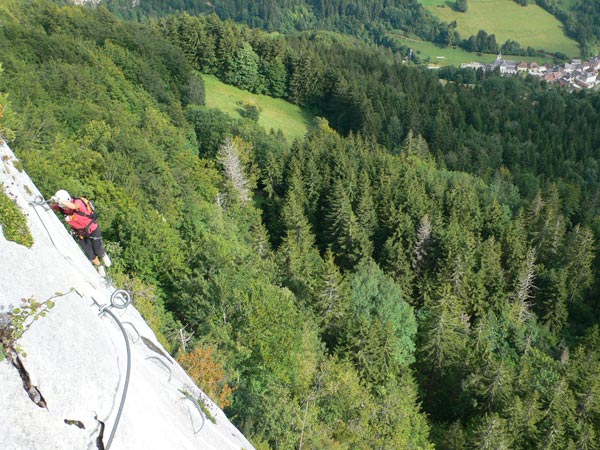 Pasos ladeados donde deberemos buscar las presas en la pared 