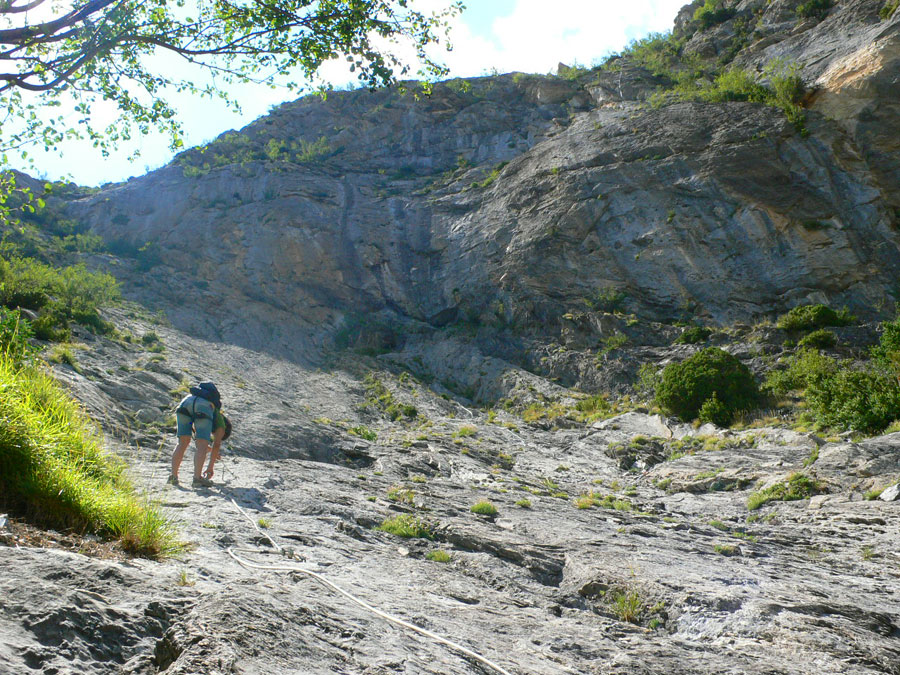 Saliendo de la pared y encarando los últimos resaltes 