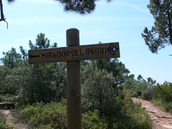 Indicador al mirador del Llosar del Garbí 