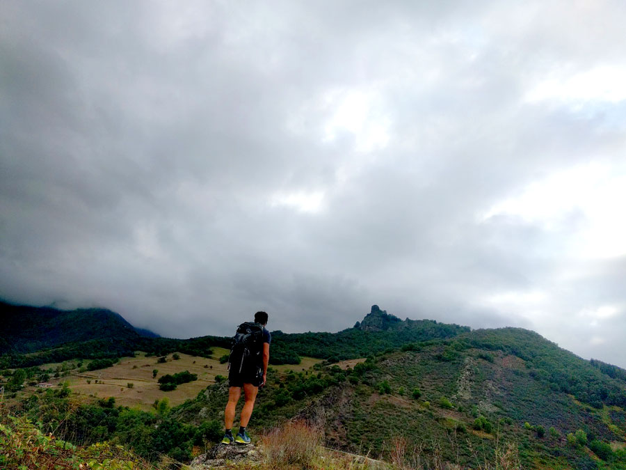Vista de la peña Bricia al final de la vía ferrata 