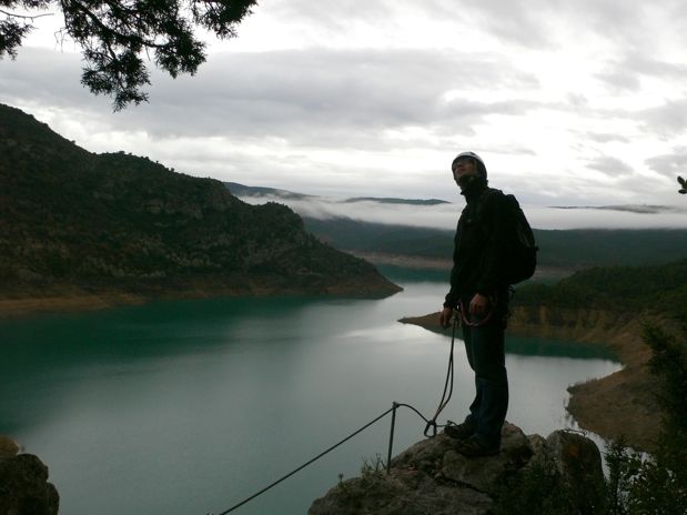 Salida de la ferrata con vistas al pantano de Canelles  