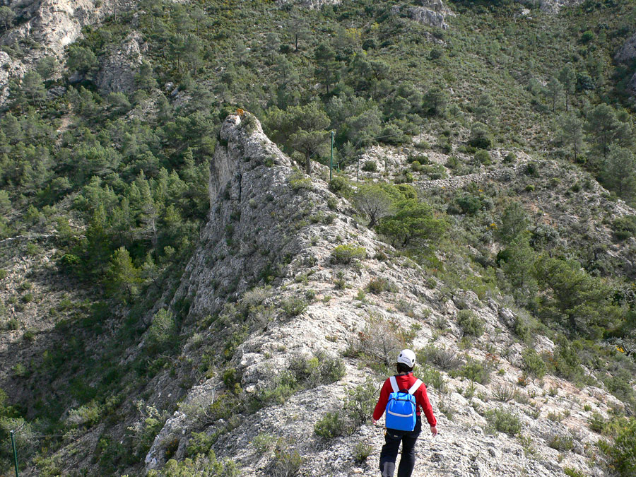 Saliendo de la vía ferrata hacia -Les voltes de la Llena- 