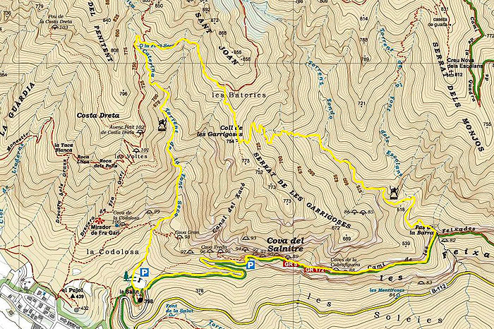 Croquis del recorrido - © Mapa Editorial Alpina 