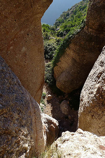 Mirada abajo una vez superado el paso 