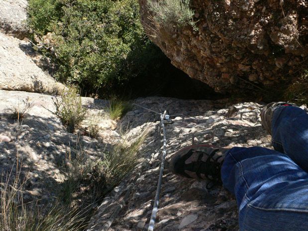Vista hacia abajo al inicio de la vía 