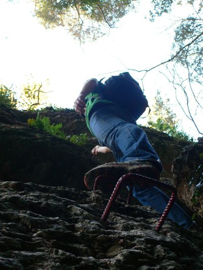Paso equipado en el Torrent de les Grutes 