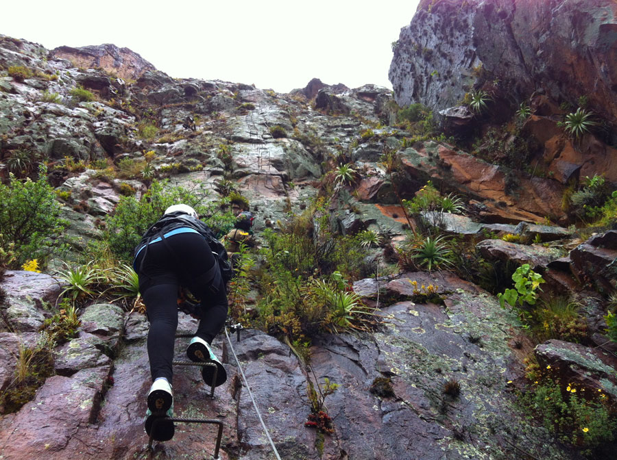 Tercera sección de la vía ferrata -la más técnica- 