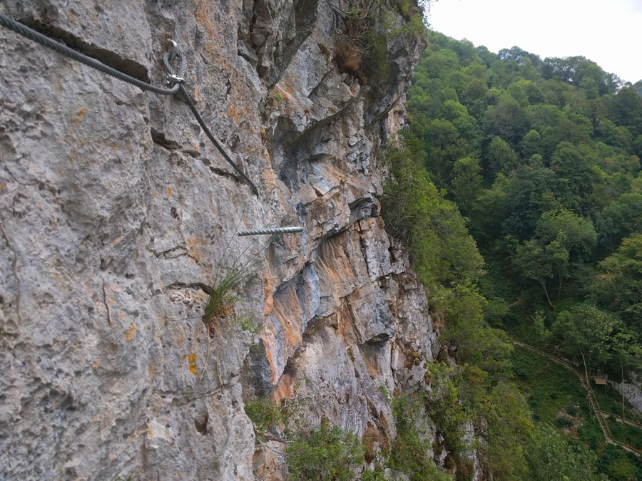 Largo flanqueo lateral en busca de la cascada 