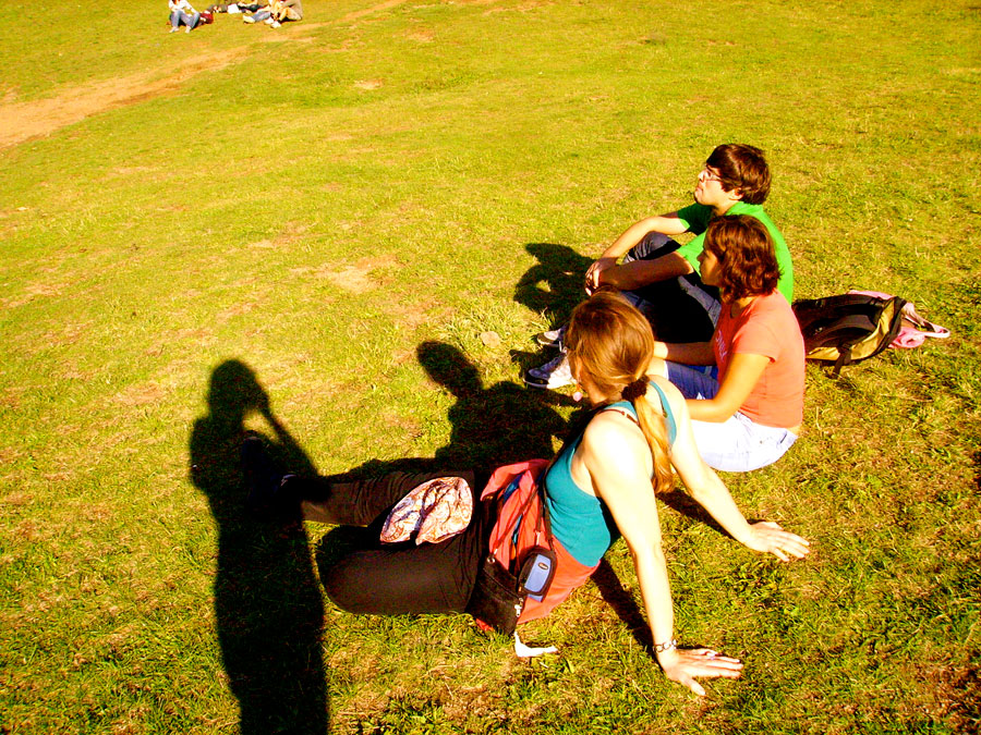 Descansando en el cráter del Santa Margarida 