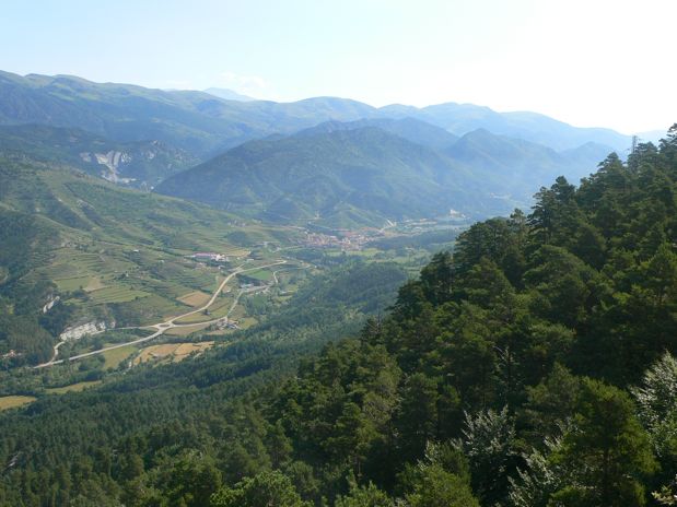 Vista a la Pobla de Lillet desde el mirador de Falgars 