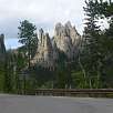 Vista desde la Highway 87 a Cathedral Spires -estacionamos- / Ruta a pie Black Hills | Harney Peak | Cathedral Spires 