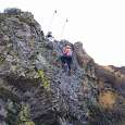 Pared vertical asegurada en top rope 