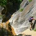 Inicio de la ferrata en el barranco de Segudet 