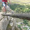 Con este tronco se cierra la vía ferrata de Saint-Pierre 