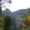 Vista general de la catarata de Gocta un poco por debajo del mirador 