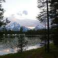 De regreso con la puesta de sol sobre las Tetons 