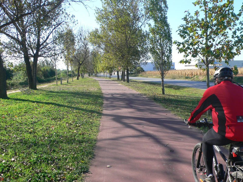Bajando por carril separado del tráfico 