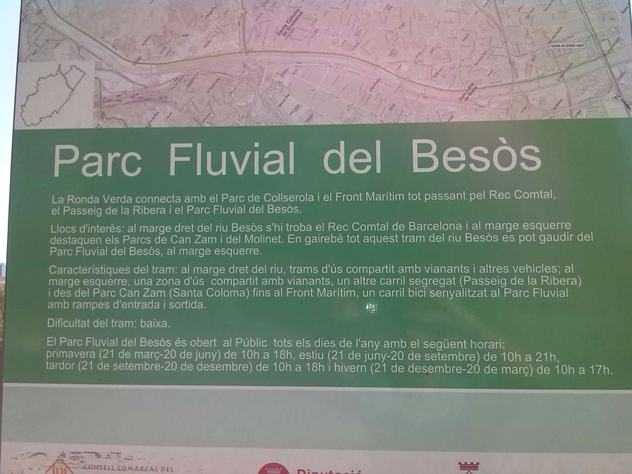 Señalización del Parc Fluvial del Besós 