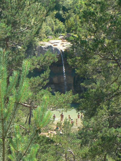Gorg del Colomer y el salto de agua 