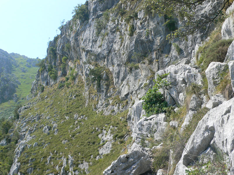 Segunda pared de la vía ferrata 