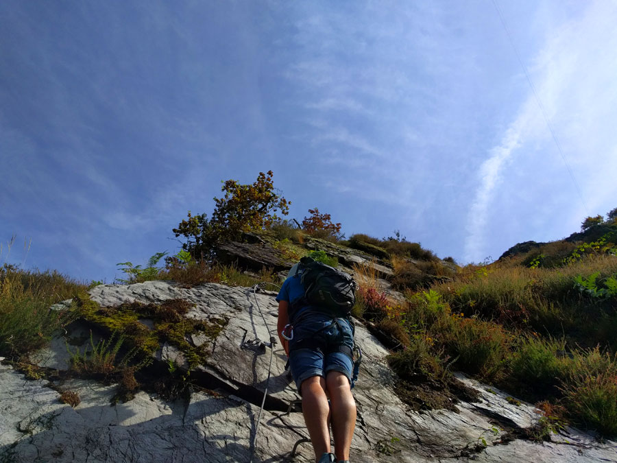 Iniciando la vía ferrata 