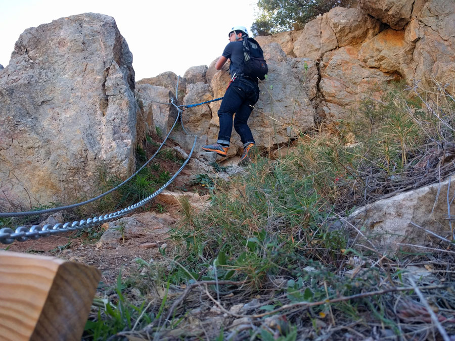 Paso de salida de la vía ferrata 