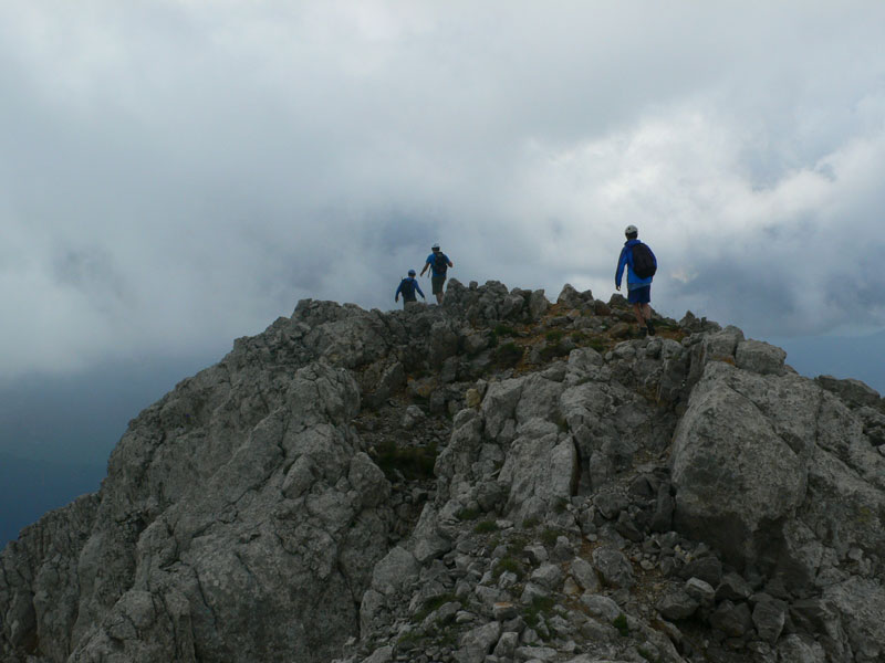 Avanzando hacia la cima del Calderer 