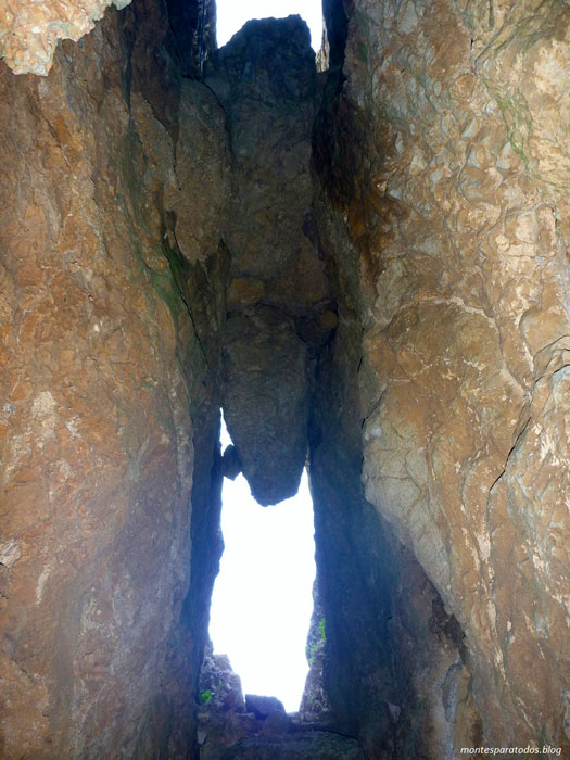 Bloque empotrado visto desde la cueva 