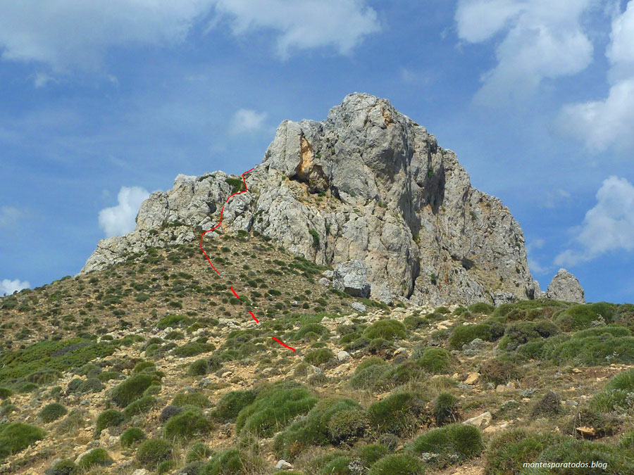 Peña de Herrera I y la vía de la cara sur 