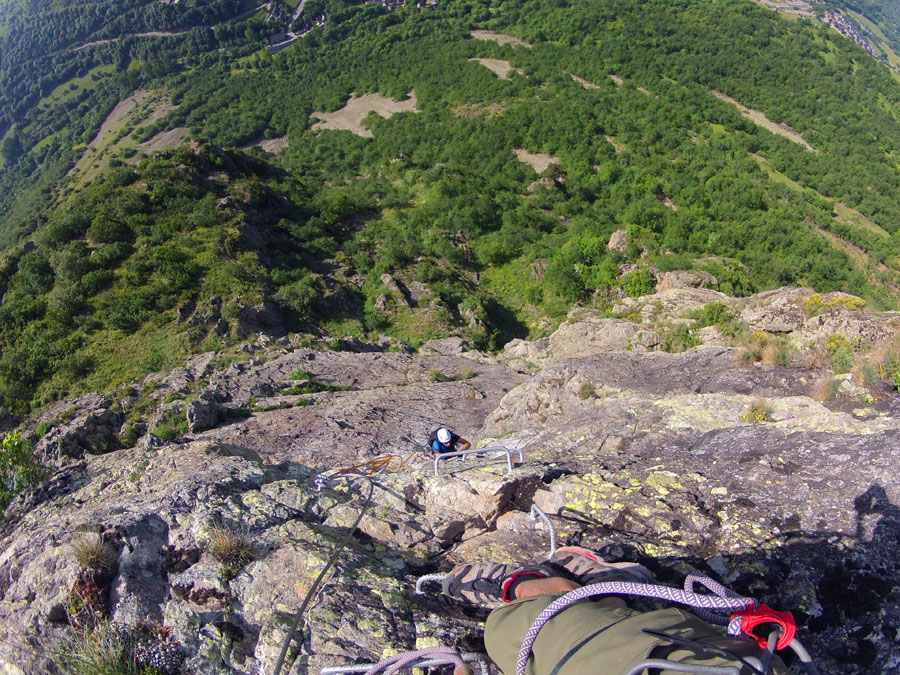 Vista desde arriba del muro vertical 
