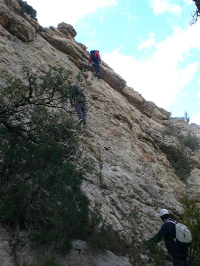Subiendo a la primera aguja 