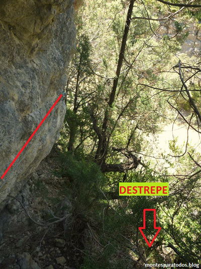 Final del cable - destrepe (© Montañismo para todos) 