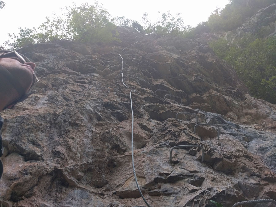 La zona del espolón es la más vertical de la variante que hemos tomado 