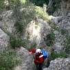 Saliendo del barranco; a partir de aquí atentos para encontrar el camino de regreso a mano derecha / Barranc de la Foig 