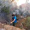 Paso final equipado con 6 grapas de vía ferrata / Cova del Tabac 