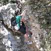 Cuatro últimas grapas que despiden la ferrata / Canal de las Damas 