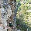 Bajando el rapel volado. Cuerda de 20 metros / Sant Martí Sarroca 