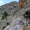 Vistas desde la ferrata al camino de aproximación y al collado / Villena | Sierra de la Villa 