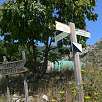 A las afueras de Berga indicadores al Santuario de Queralt / Ruta a pie Camí dels Bons Homes 