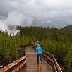 Pasarela de madera hacia el Steamboat géiser / Ruta a pie Yellowstone | Norris Geyser Basin 