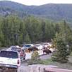 De regreso al camping unos bisontes cruzaron la carretera / Ruta a pie Yellowstone | Old Faithful 