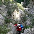Saliendo del barranco; a partir de aquí atentos para encontrar el camino de regreso a mano derecha 