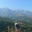 Final de la vía ferrata con vistas al macizo Oriental de Picos de Europa 