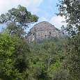 Vista del Castell de Bócs desde el Torrent de la Barbotera afluente de la riera de Rellinars 