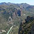 Vista de los Mallos de Riglos y el río Gállego 