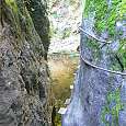 En el paso encajonado del Pou de Gorges -vista atrás- 