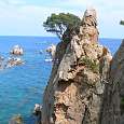 Vista de la pared sobre Cala Alga -salida de la ferrata- 