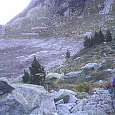 El refugio de la Restanca y el lago La Restanca seco 